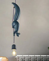 Acorn Squirrel Pendant Light - Blue 