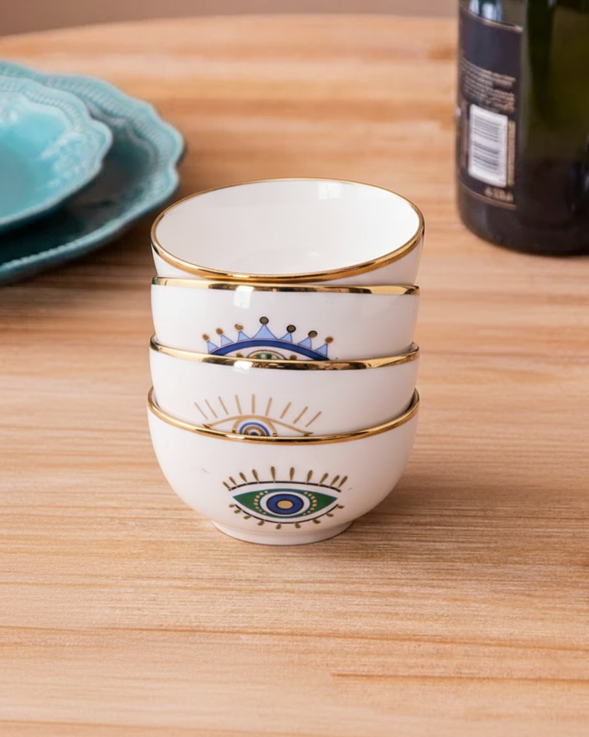 Guardian Evil Eye Ceramic Katori - Set Of 2 