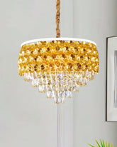 Golden Glimmer Crystal Chandelier - 50 CM 