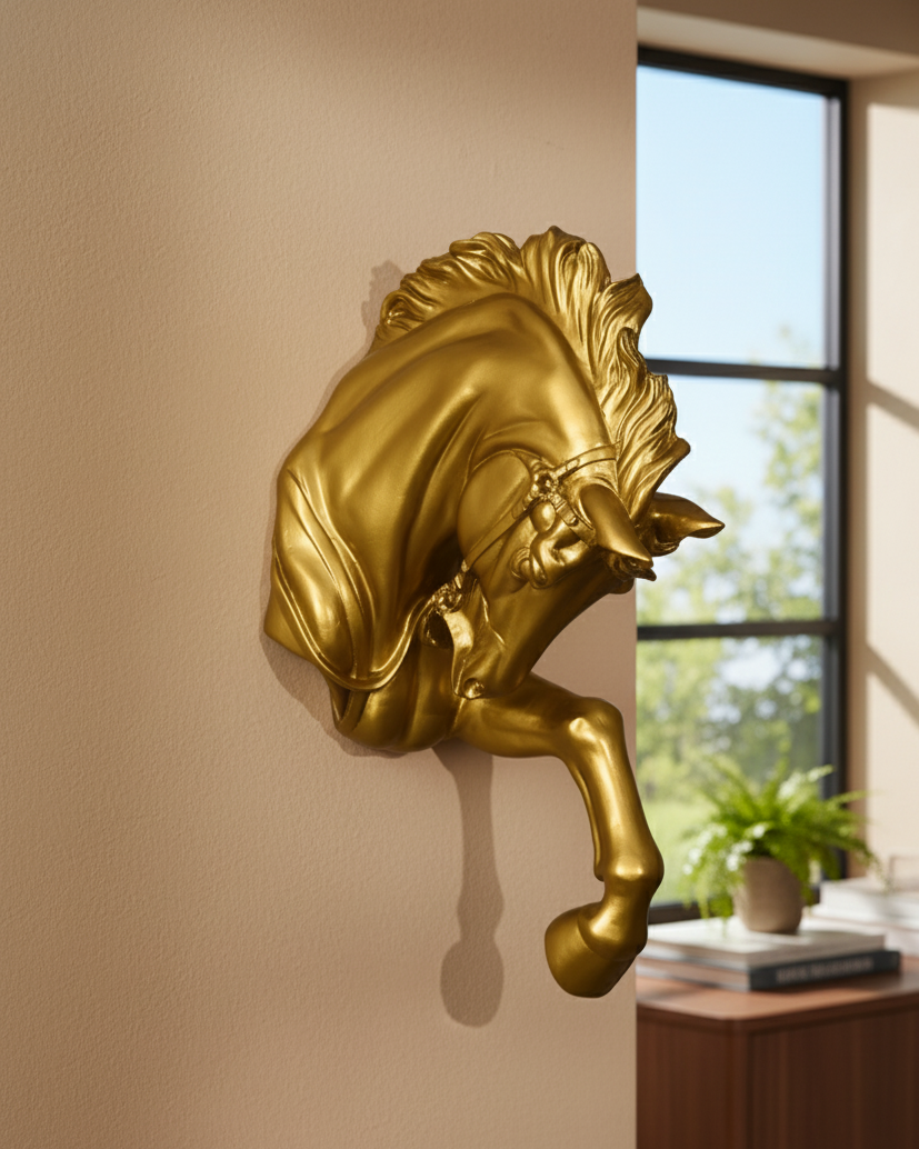 Royal Stallion Wall Mount - Gold 