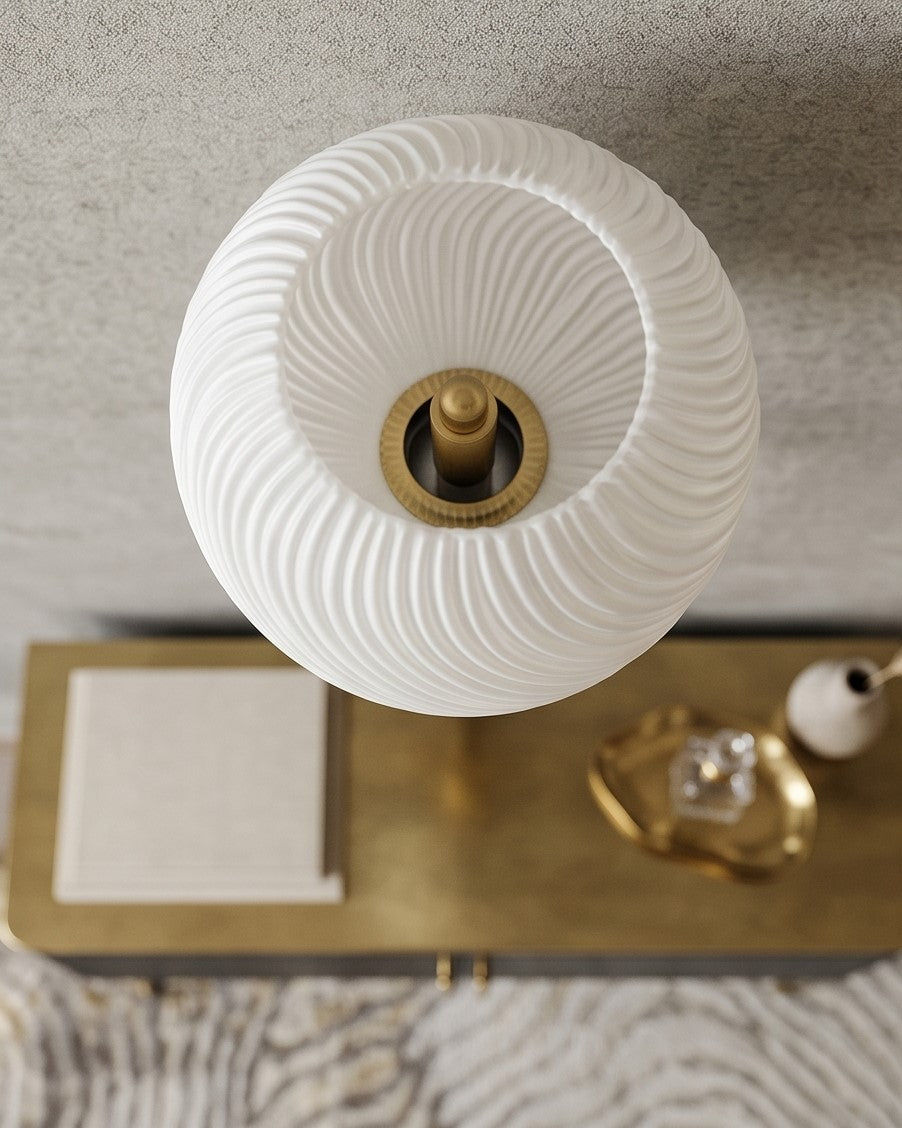 Ribbed Opal Wall Sconce 