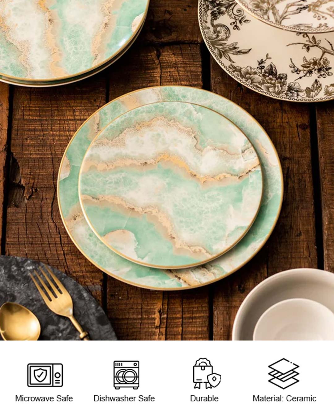 Greer Turquoise Dinner Plate