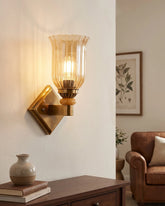 Fluted Bell Glass Wall Light 