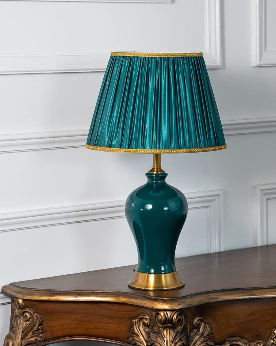 Emerald Curved Base Green Table Lamp 