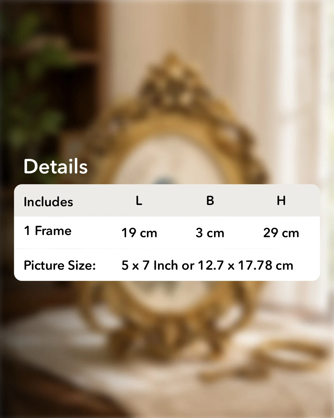 Victorian Oval Gold Photo Frame 