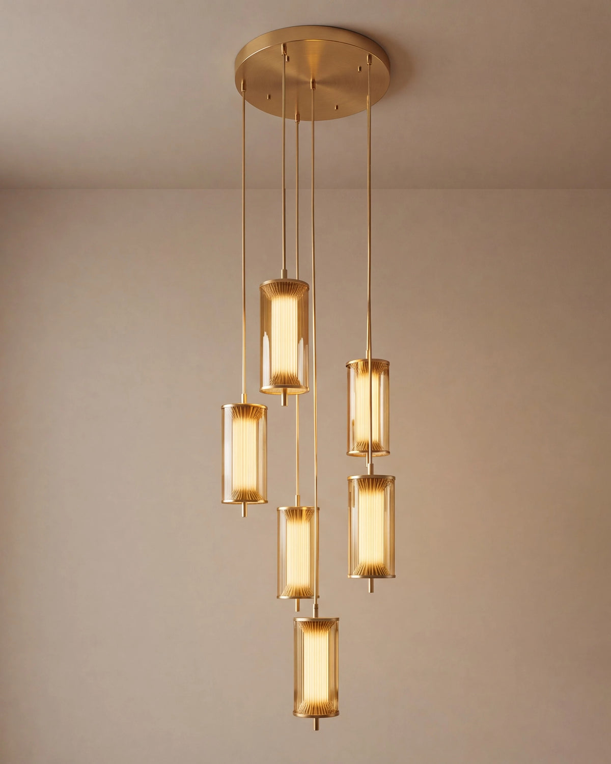 Amber Spiral Pendant Light