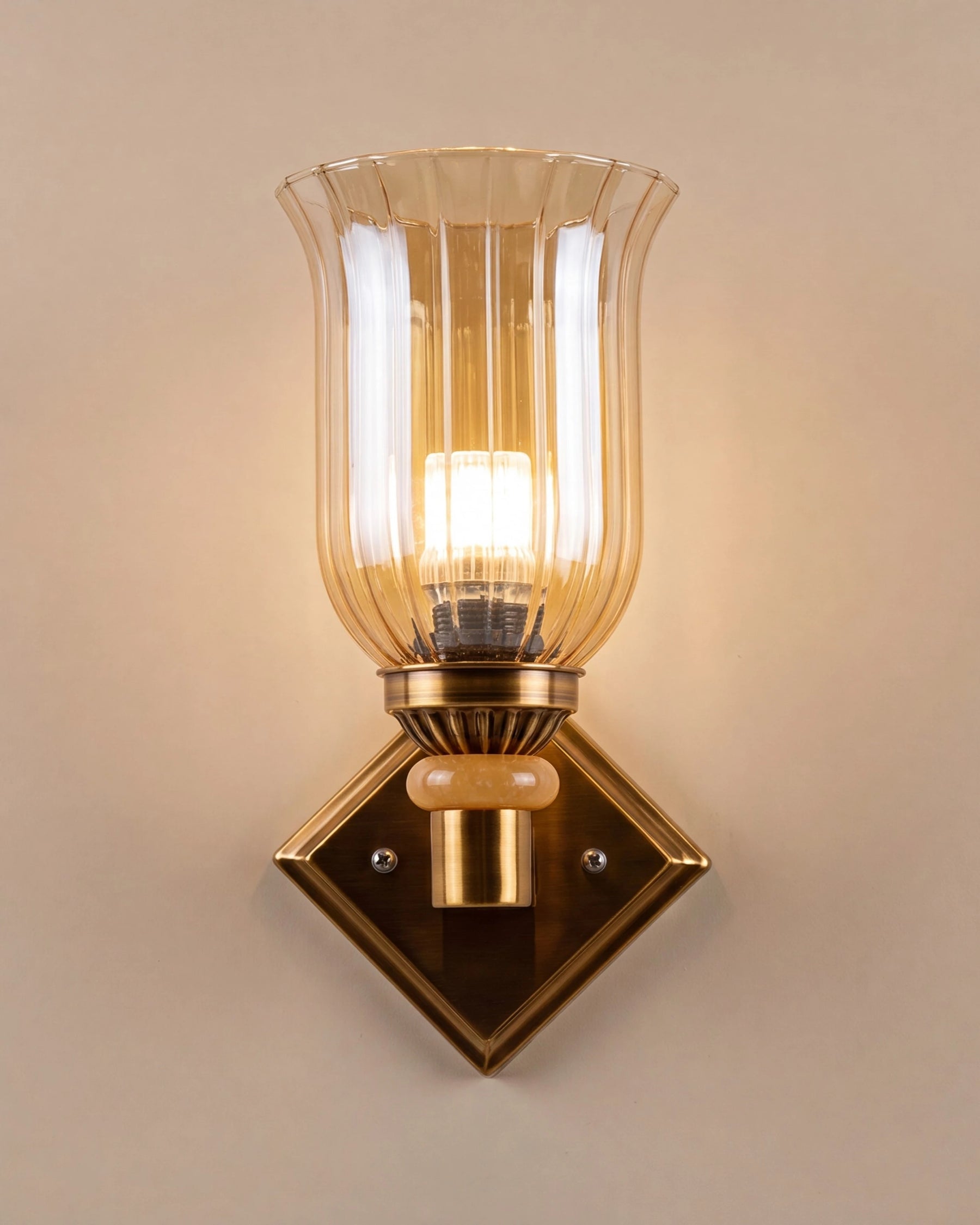 Fluted Bell Glass Wall Light 
