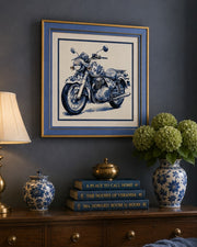 Blue & White Framed Wall Art - 12"x12"