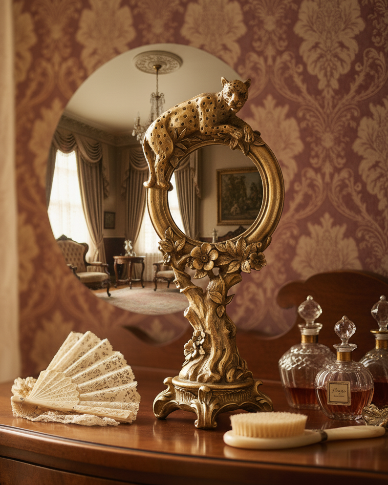 Royal Panther Ovel Table Mirror 