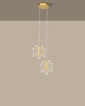 Double Head Maple Leaf LED Pendant Light - Set Of 2 - The Decor Kart 