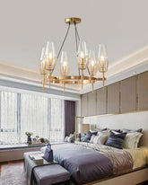 Regal Aura Round Chandelier - 6 Bulbs 