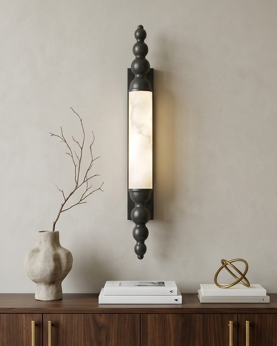 Luna Noir Marble Glow Wall Sconce 