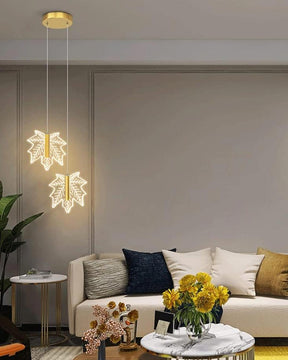 Double Head Maple Leaf LED Pendant Light - Set Of 2 - The Decor Kart 