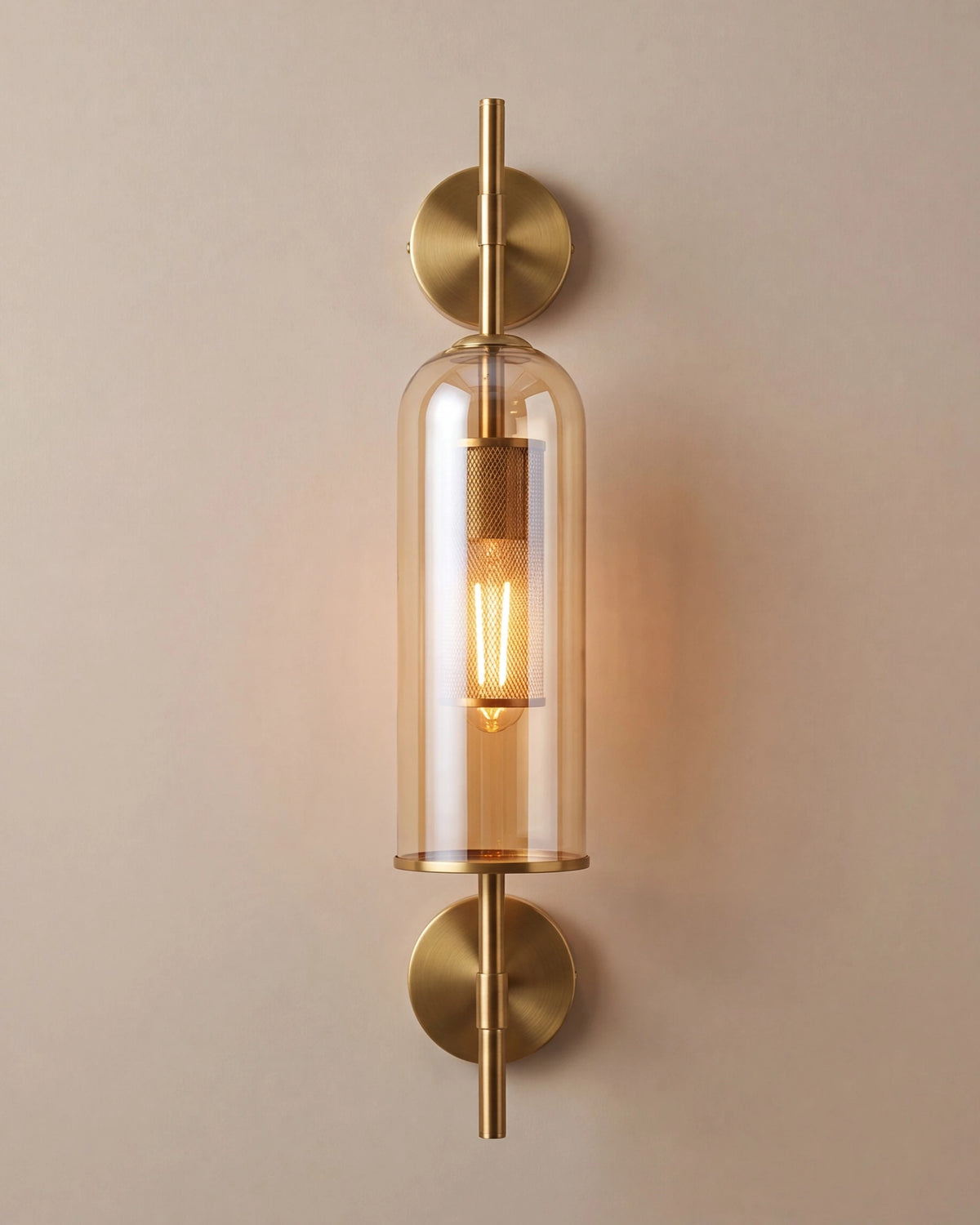 Amber Cylinder Glass Wall Sconce