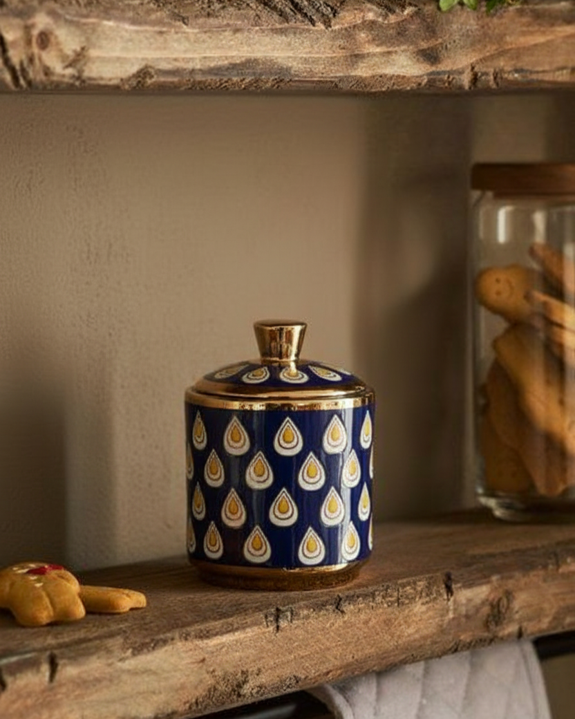Royal Raindrop Storage Jar With Lid - Large