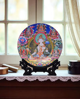 Tibetan White Tara Decorative Plate - 26 cm 