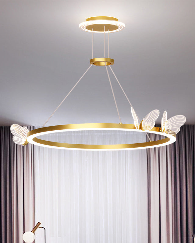 Butterfly Golden Ring LED Chandelier 