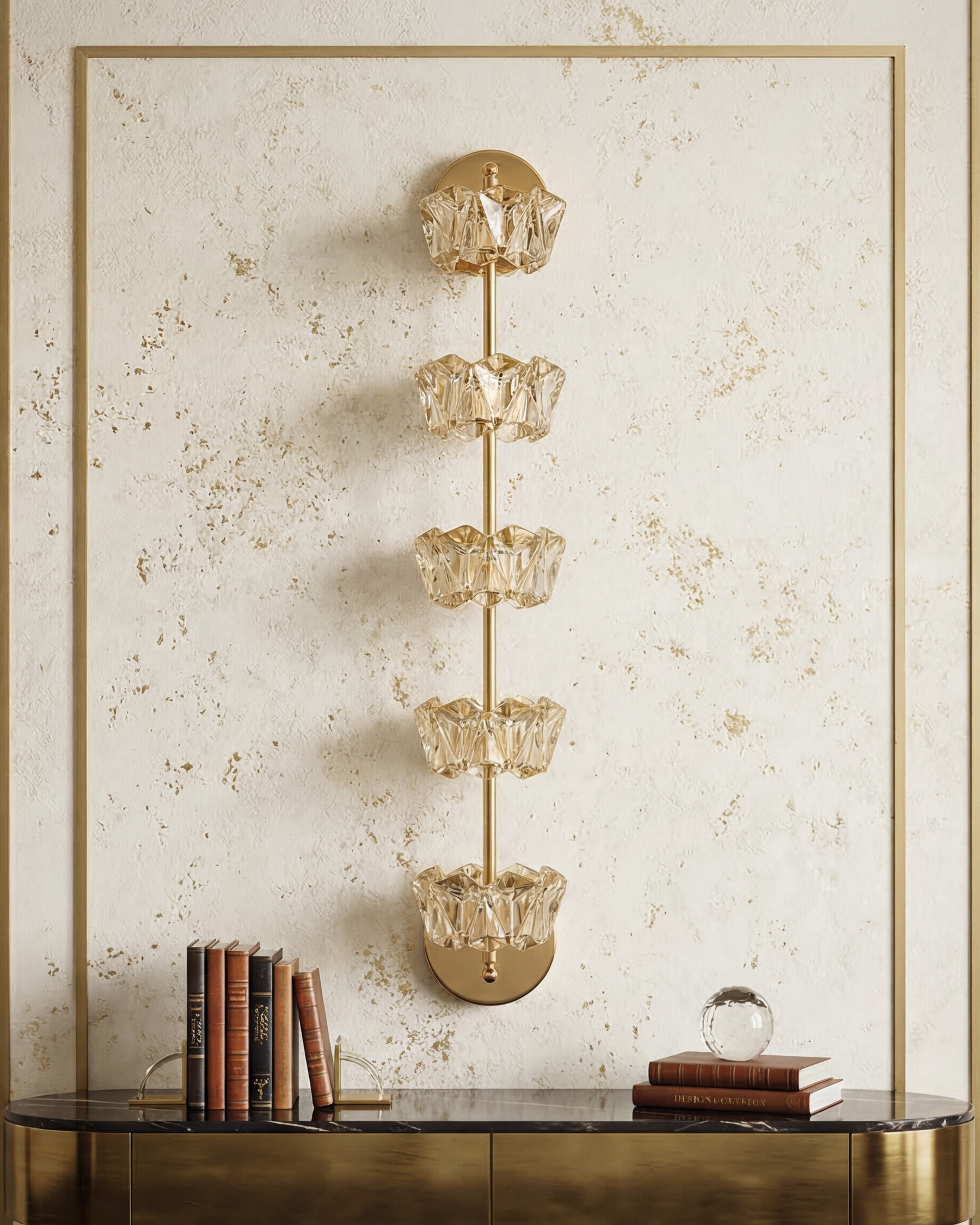 Golden Crystal Bloom Wall Light 