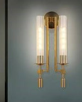 Modern Gold Vertical Cylinder Wall Sconce 