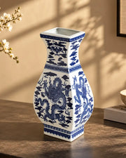 Blue & White Dragon Cloud Motif Vase