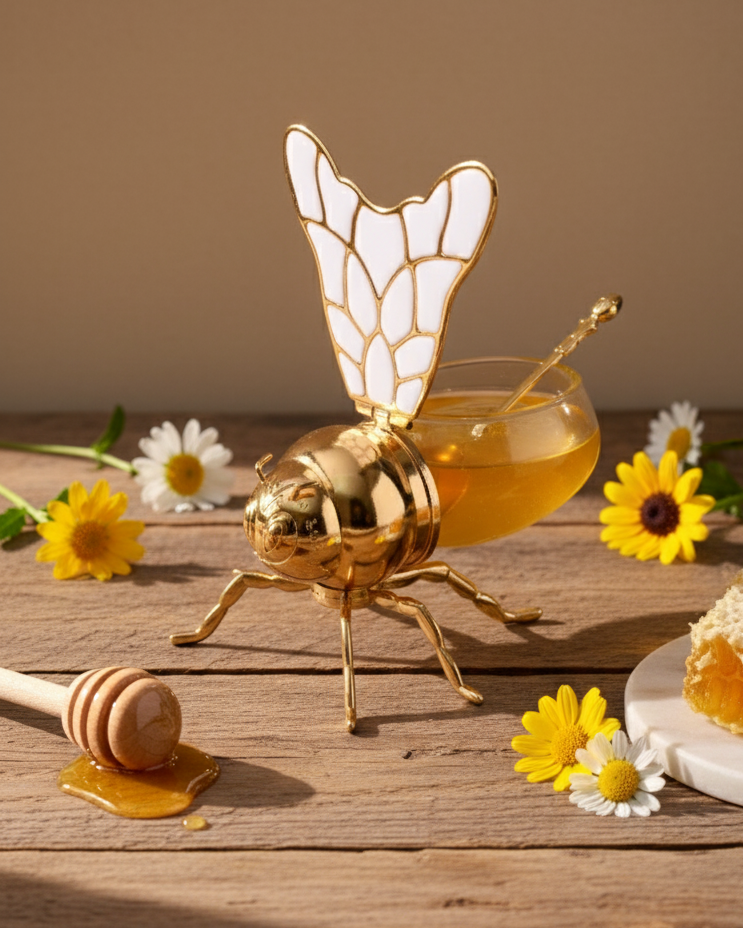 HoneyBee Honey Pot With Spoon '200 ML' - Pink 