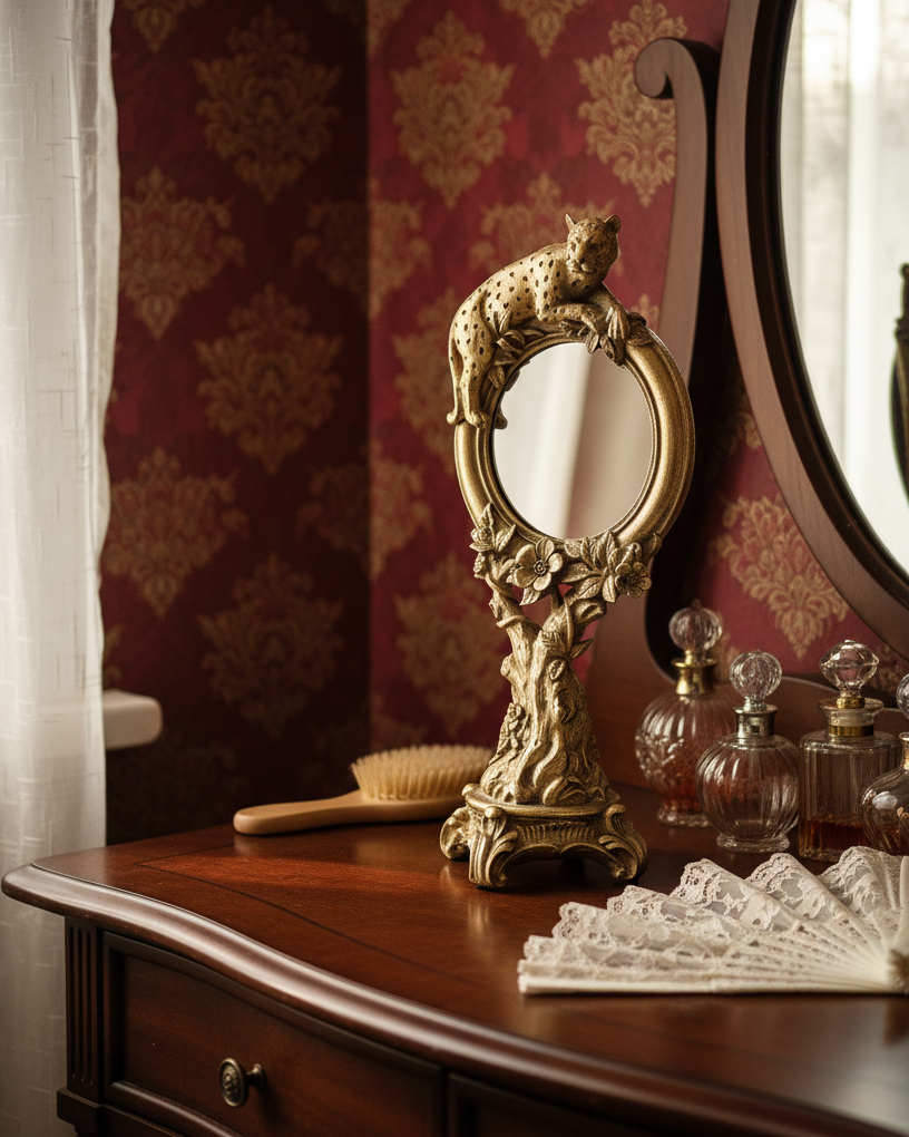 Royal Panther Ovel Table Mirror 