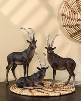 Majestic Antelope Family Decorative Figurine  - Set Of 3 