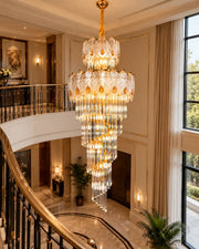 Opulent Plume Cascade Chandelier