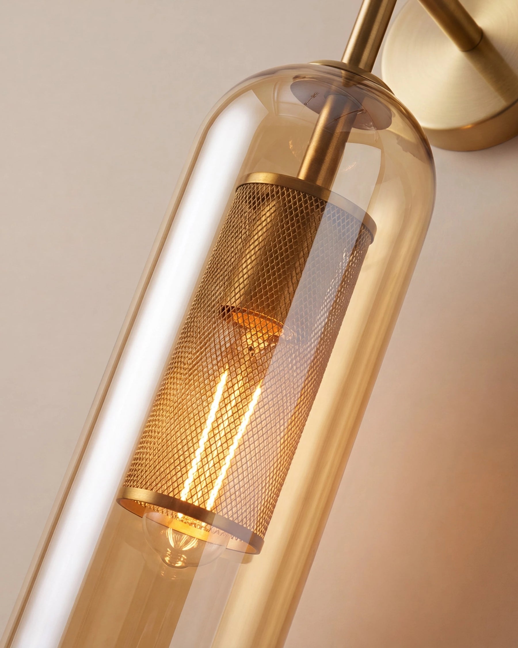 Amber Cylinder Glass Wall Sconce 