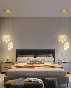 Double Head Maple Leaf LED Pendant Light - Set Of 2 - The Decor Kart 