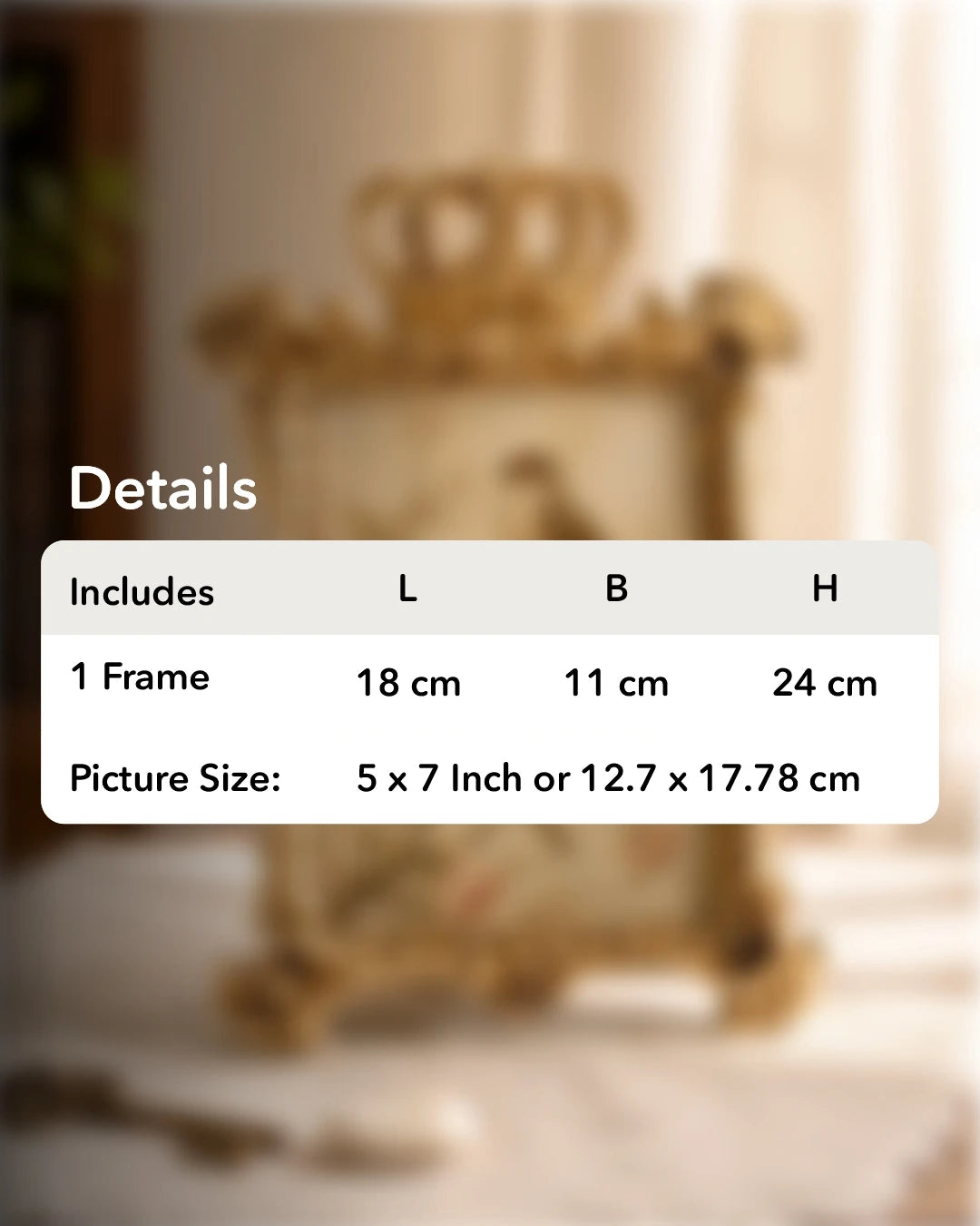 'Aristocrat' Photo Frame - Rustic Gold 