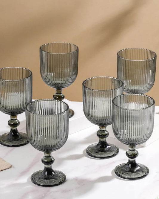 Striped Shot Glass Black - Small Set of 6