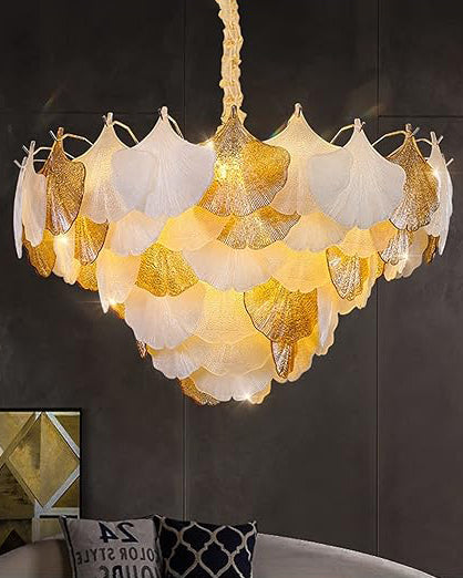 Ginkgo Leaf Crystal Chandelier - Large - The Decor Kart
