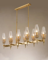 Regal Aura Rectangular Chandelier - 10 Bulbs 