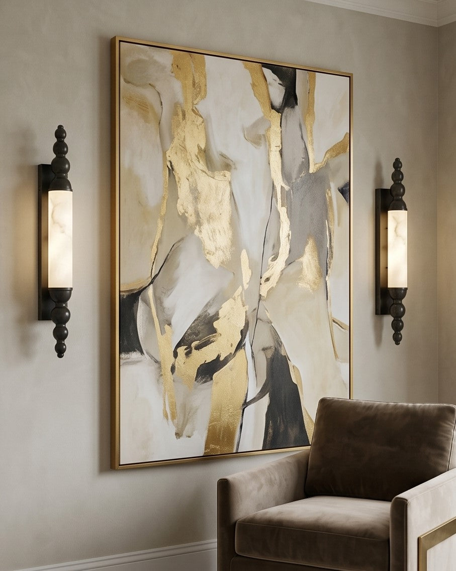 Luna Noir Marble Glow Wall Sconce 
