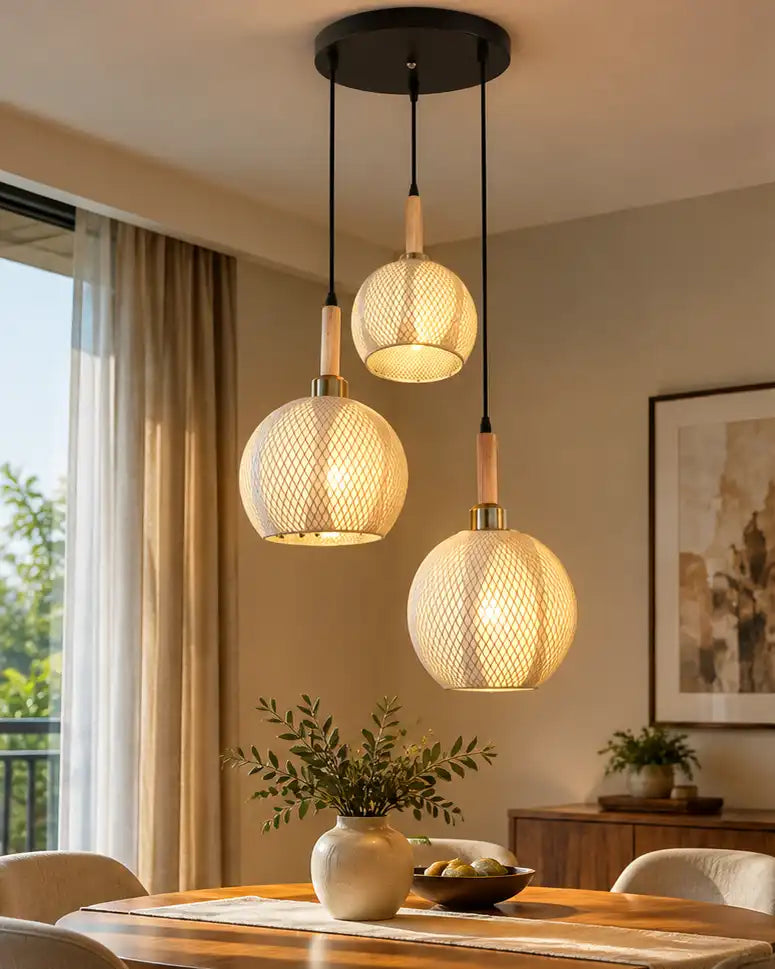 Trevessa Lattice Orb Triple Pendant Light