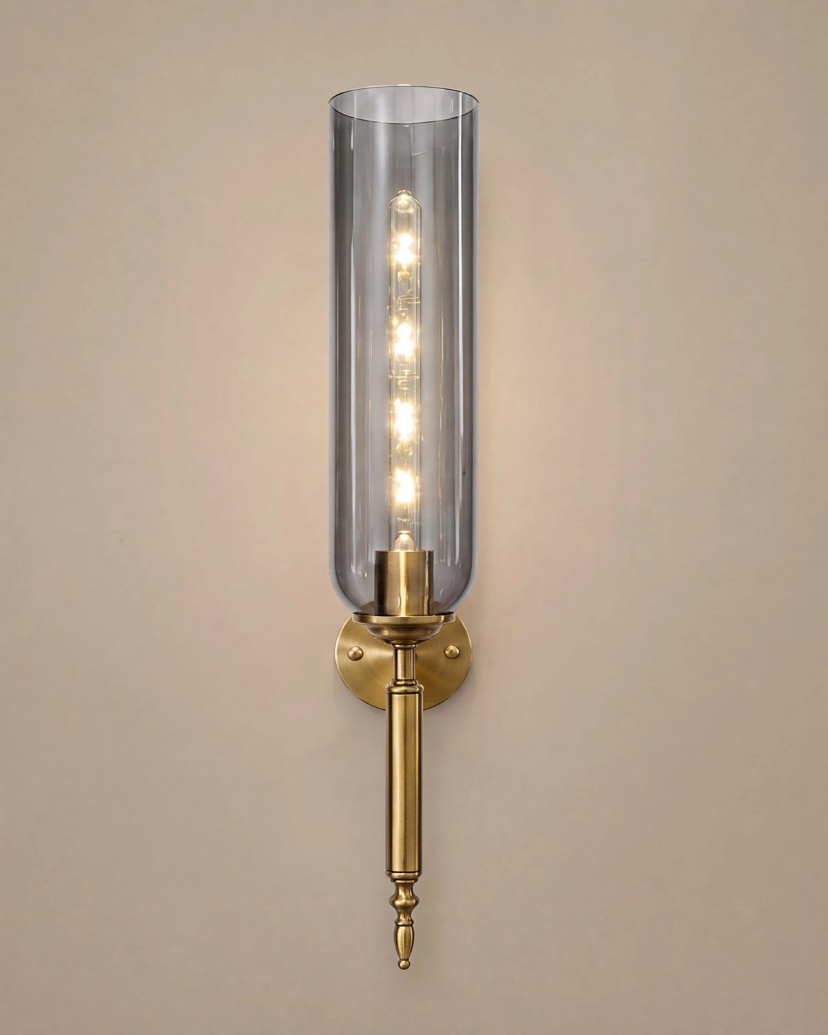 Candlelight Tube Wall Light - Smoke