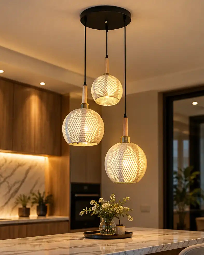 Trevessa Lattice Orb Triple Pendant Light
