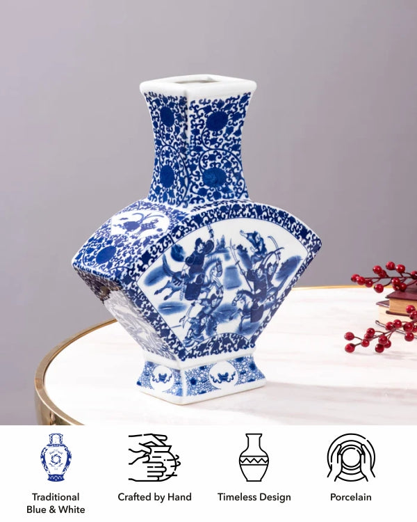 Classic Blue & White Porcelain Vase - The Decor Kart