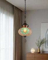 Mosaic Glow Turkish Pendant Light - Green 