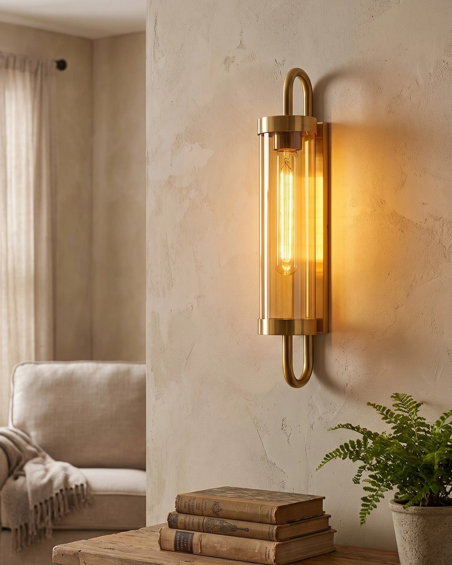 Cylinder Cage Wall Sconce - Amber