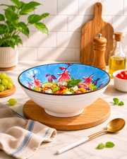 Scarlet Blossom Serving Bowl