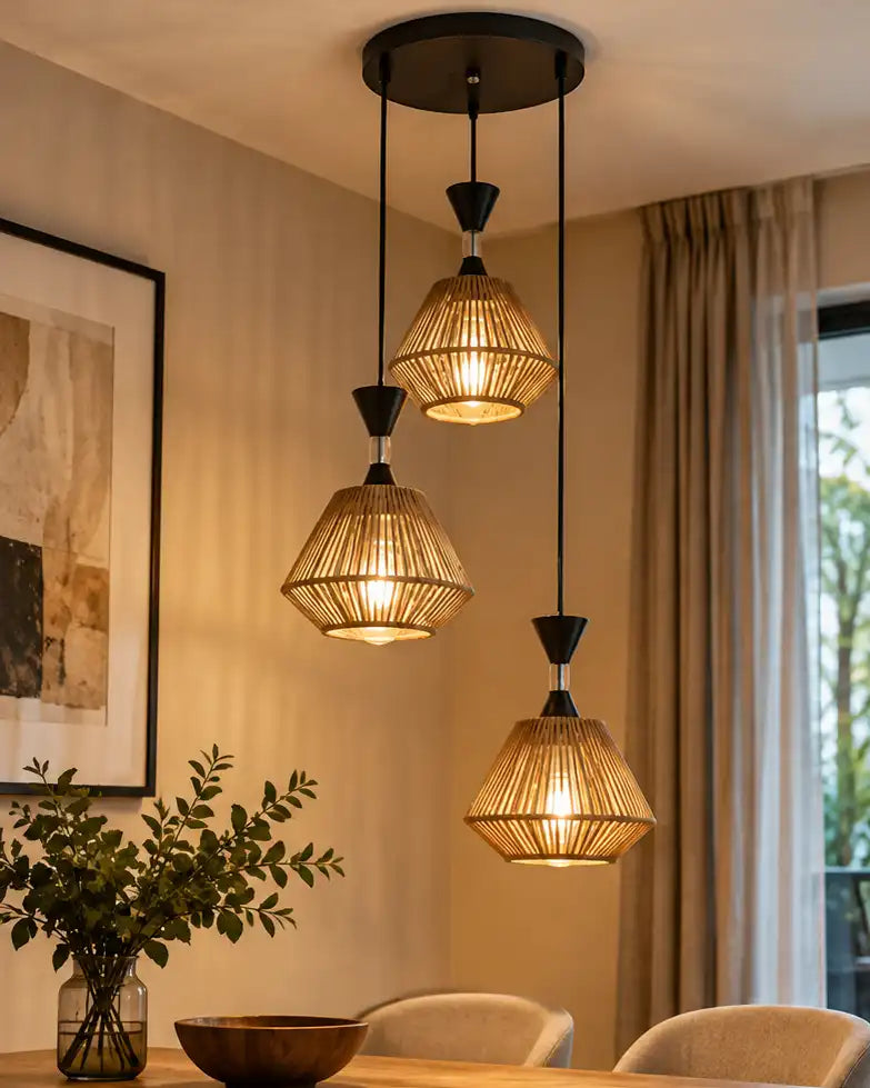 Vespera Fluted Cascade Triple Pendant Light