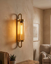 Cylinder Cage Wall Sconce - Amber