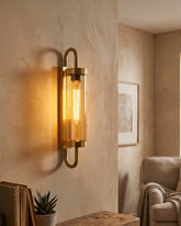 Cylinder Cage Wall Sconce - Amber 