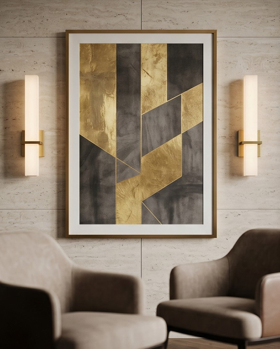 Lumière Vertical Brass Wall Sconce - Gold 