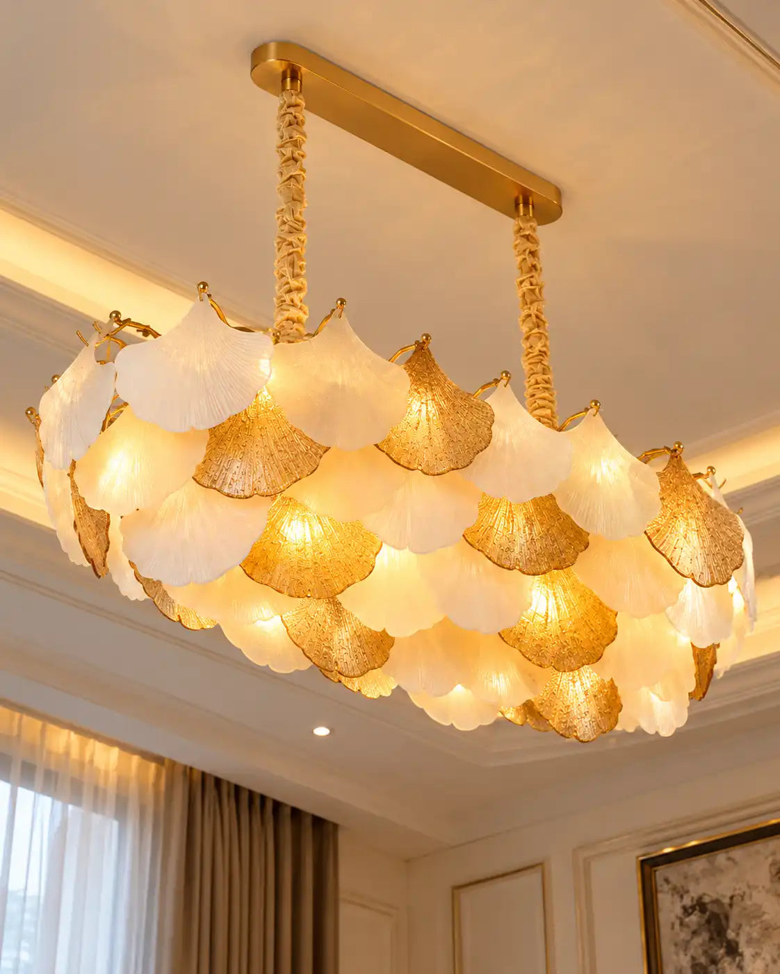 Ginkgo Leaf Rectangular Chandelier