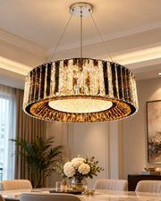 Amber Royale Crystal Drum Chandelier