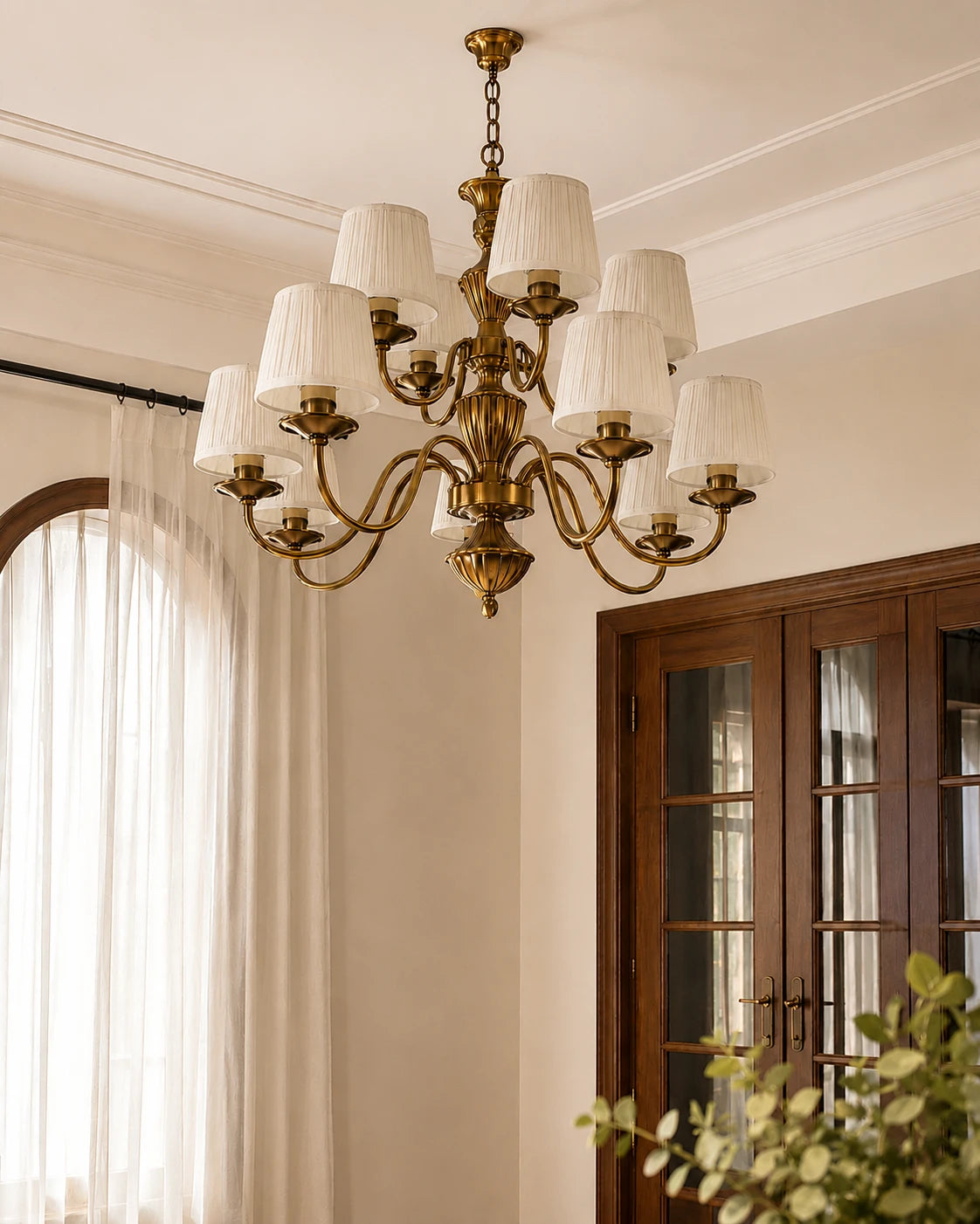 Vintage Regal Empire Chandelier - 12 Bulbs 