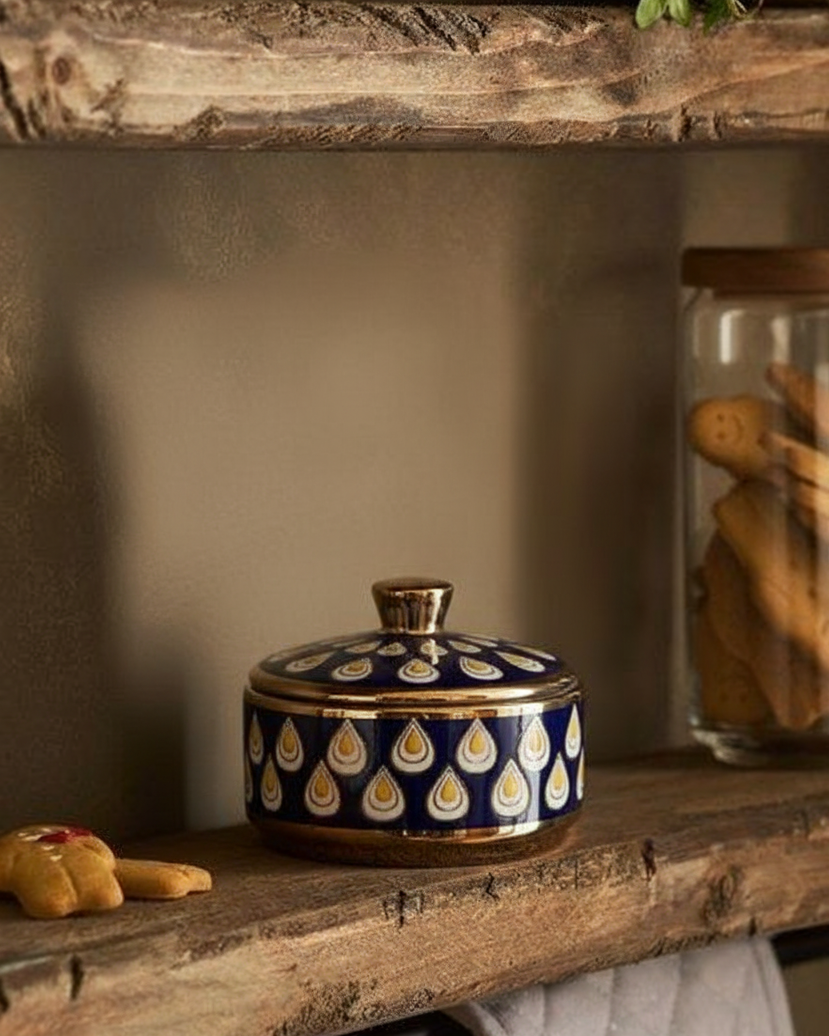 Royal Raindrop Storage Jar With Lid - Small 